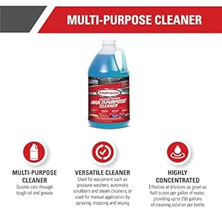Simpson Cleaning 88281 Cleaner, Concentrated Soap Solution for Pressure Washers and Spray Bottles, Use on Concrete, Vinyl Siding, Appliances, Windows, Cars, Fences, Decks, Blue, 1 Gallon