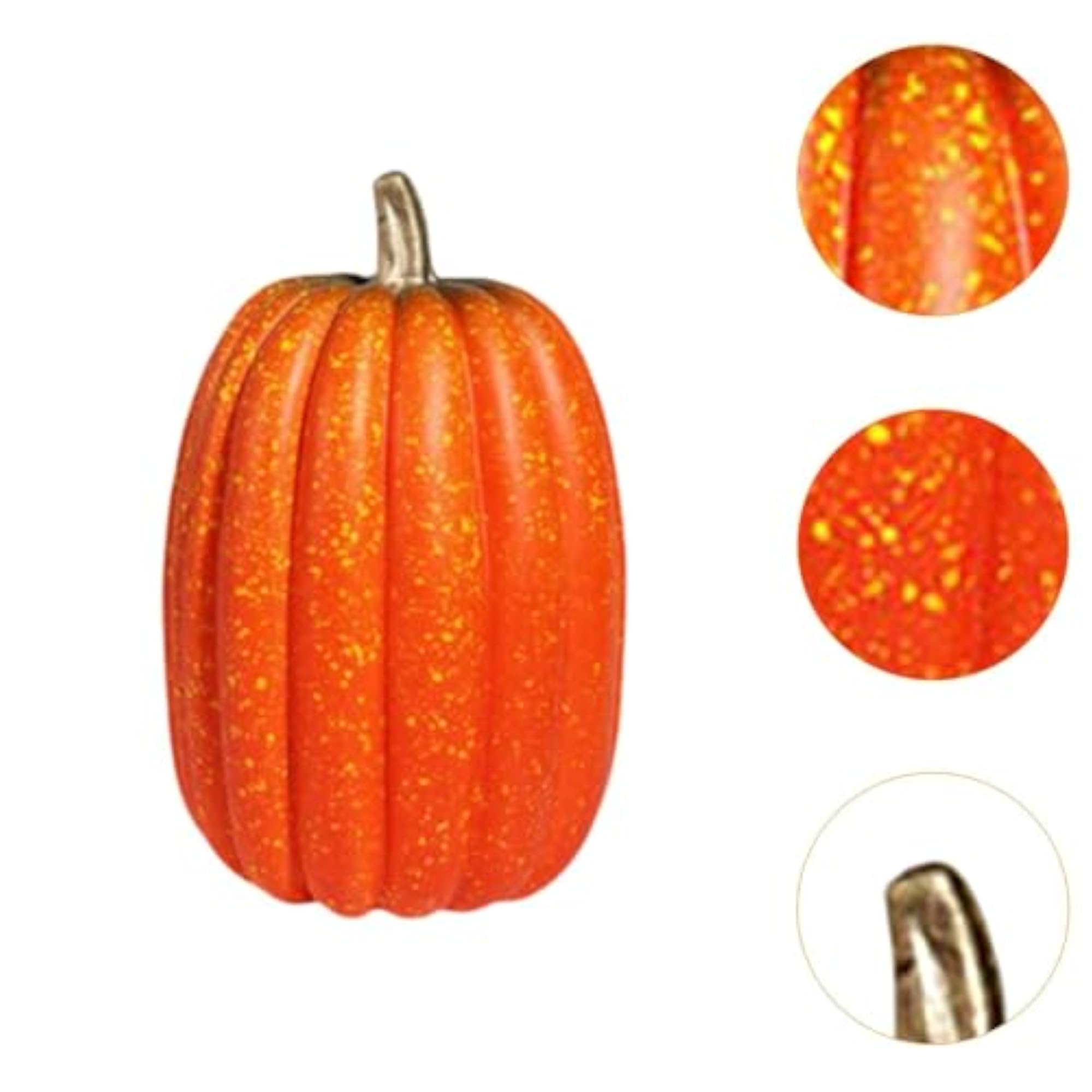 Realistic Artificial Pumpkin Decoration, 21cm Height, Orange