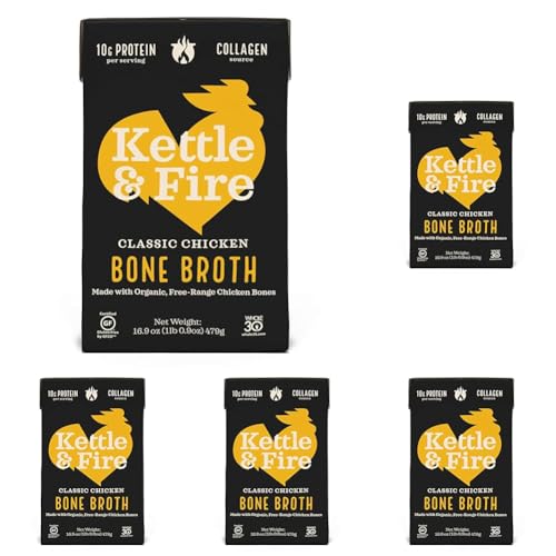 Kettle & Fire, Bone Broth, Chicken, 16.9 Oz (Pack of 5)