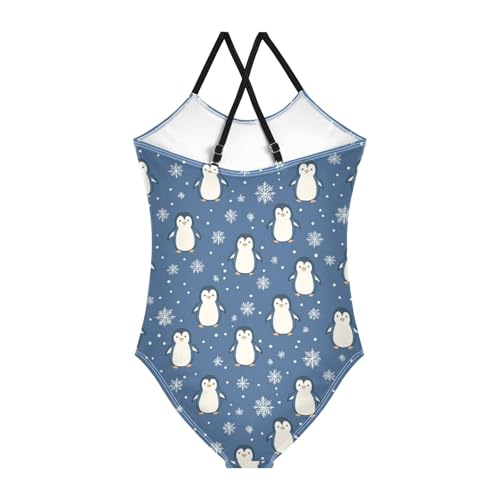 Penguins Girls One Piece Swimsuits Quick Dry Beach Swimwear Bathing Suit2