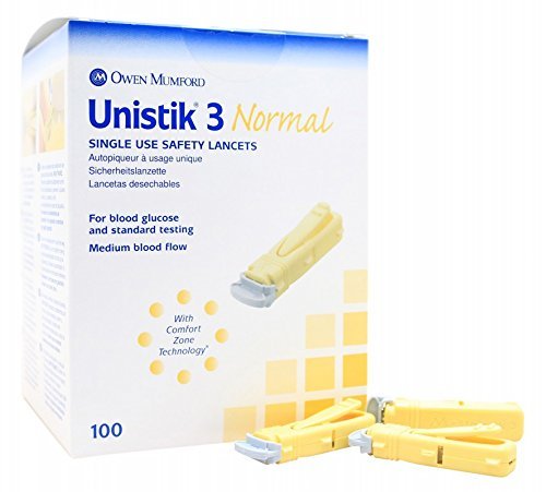 Unistik 3 Medium Flow Safety Lancet 23 Gauge Needle 1.8 mm Depth 1 Box(s), 200 /Box
