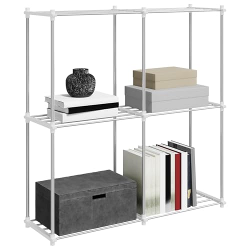 Étagère de salon étroite avec rangement en aluminium blanc pour un bureau épuré - 4