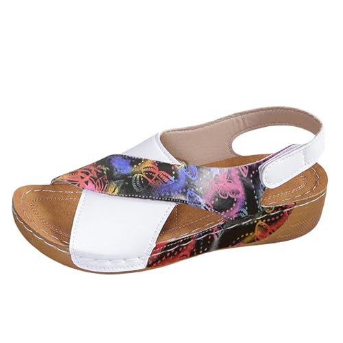 Sandales à plateforme pour femmes Sandales orthopédiques pour femmes - Slingback Chaussures d'été Sandales élégantes pour femmes Sandales de plage...
