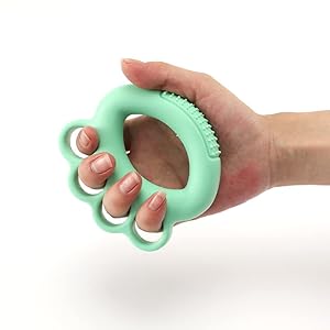 2Pcs Hand Exercise Ball Finger Grip Strengthener Exerciser Silicone Stress Balls for Adults Hand Exercise Green Squeeze Finger Exerciser Ball for Arthritis Elderly People Kids Hand Therapy Training