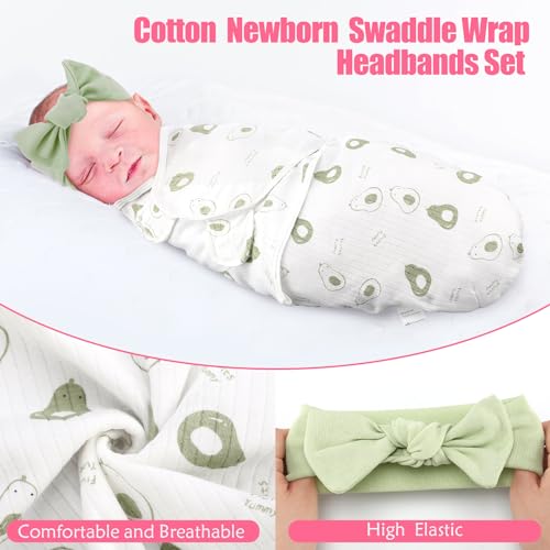 Image of 4 Pack Preemie Newborn Swaddle Set, Cartoon Style, 0-3 Months
