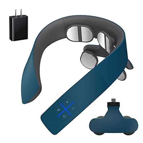 NIPLUX NECK RELAX 1S リラクゼーション器 株式会社日創プラス 首 ネック 肩 クリスマスプレゼント ギフト コードレス 静音 軽量 誕生日 御祝 女性 男性 ネイビーグリーン ACアダプター付き