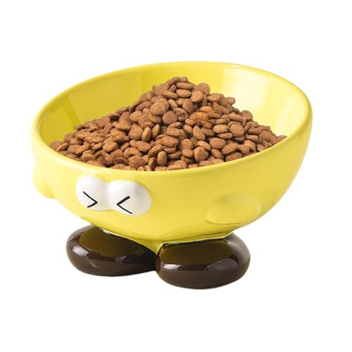 Cuenco elevado para gatos – Cuenco elevado para comida | BOL de Chattenkatzen en cerámica | Plato elevado de comida para animales | Plato con comida para gatos con bonito patrón