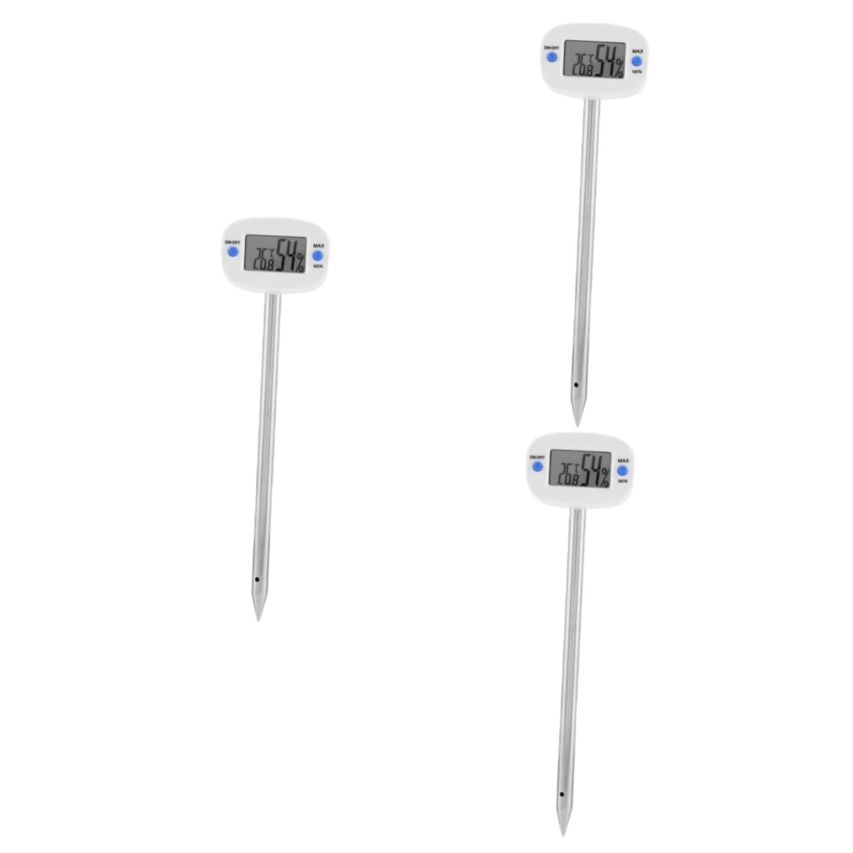 HEMOTON 3 Pièces Thermomètre du Sol Humidité pour Testeur De Sol Humidimètre De Sol Jardinage Sol De Compost Usine Test De Sol Capteur Température Blanche
