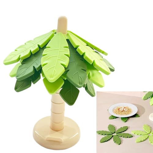 Smaoqingji Sottopentola Silicone Resistente Sottobicchieri - set di 5, Verde, Sottobicchieris Tappetino Multifunzione, Adatte Tutti Tipi Pentole e Tazze, Utilizzate Anche Come Supporto Cellulare