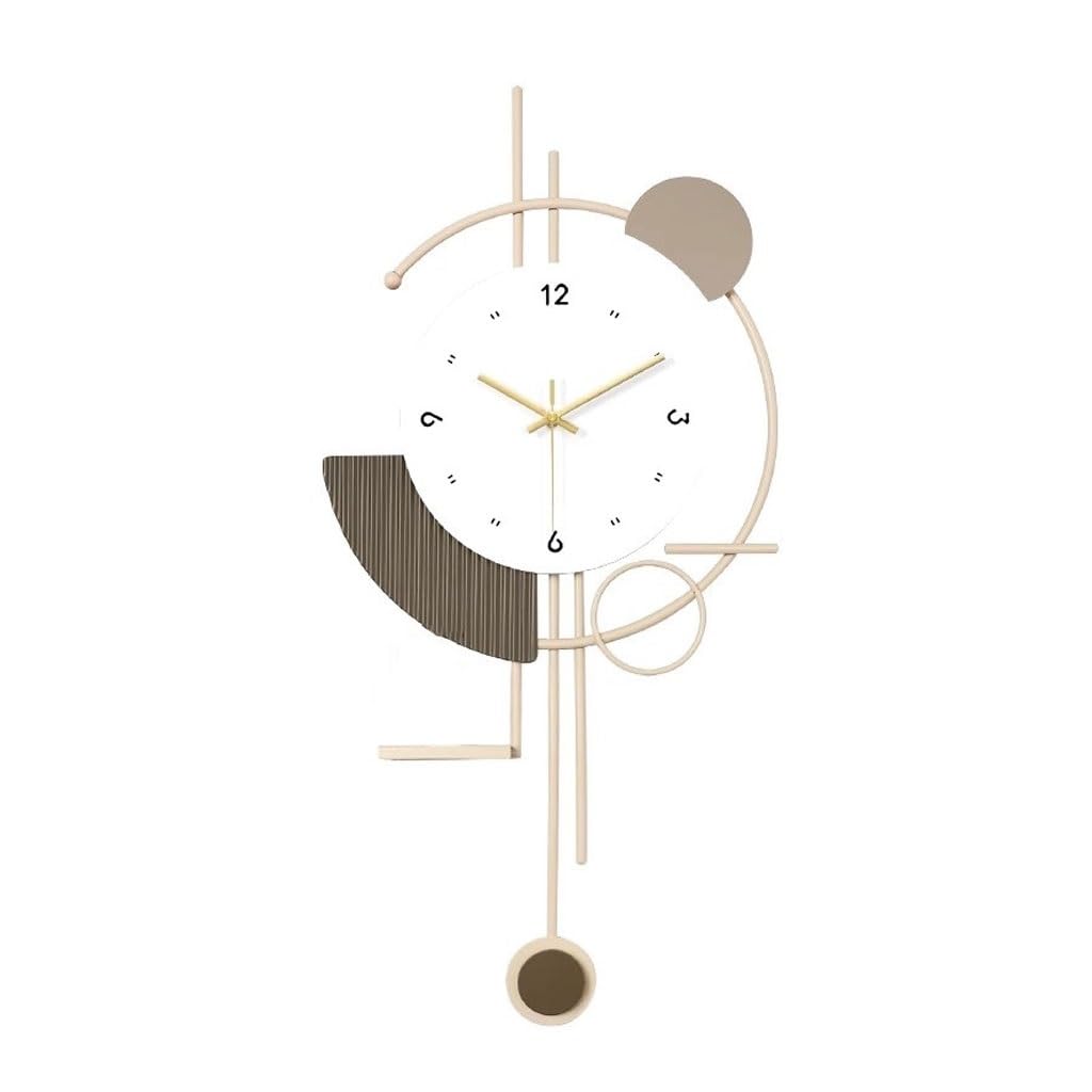 EINES Silent Decorative Wall Clock Modern Living Room Wall Clock Creative Clock Silent Clock Wall Hanging Simple Decoration Easy to Read(M)