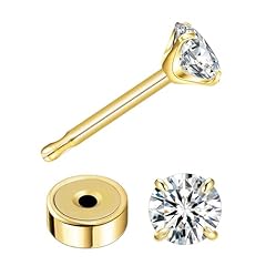 1Pairs 4mm-Gold-Classic flat back earrings