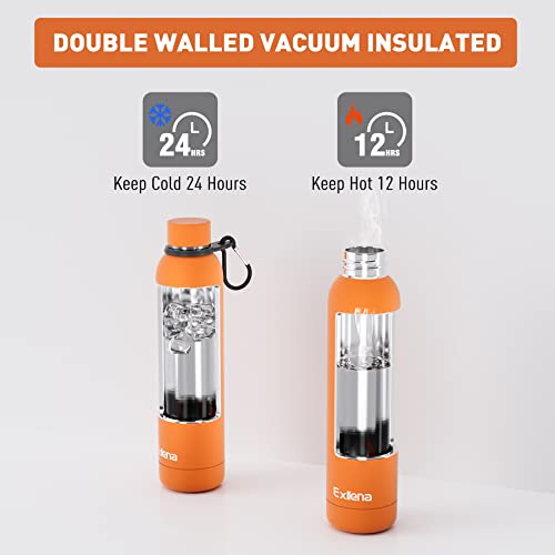 Exllena Insulated Water Bottle 1L with Buckle, Double Wall Stainless Steel, 12 Hrs Hot/24 Hrs Cold, BPA Free for Gym Camping - Image 4