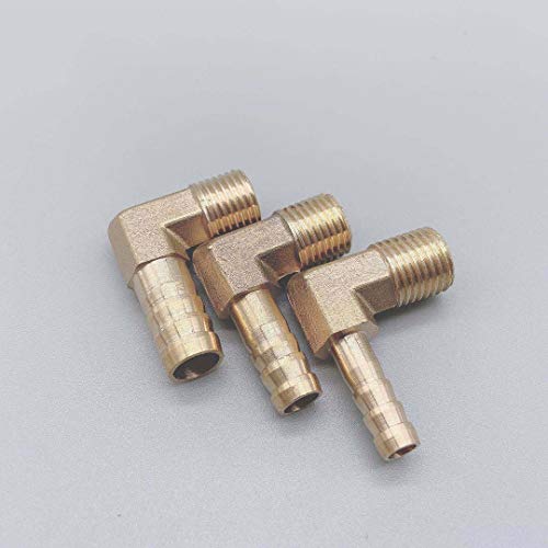 10pcs Hose Barb ID 6-19mm 90 Degree Male Thread 1/8" 1/4" 3/8" 1/2"BSP Elbow Barbed Fitting Coupler Connector Adapter Copper(16mm,12)