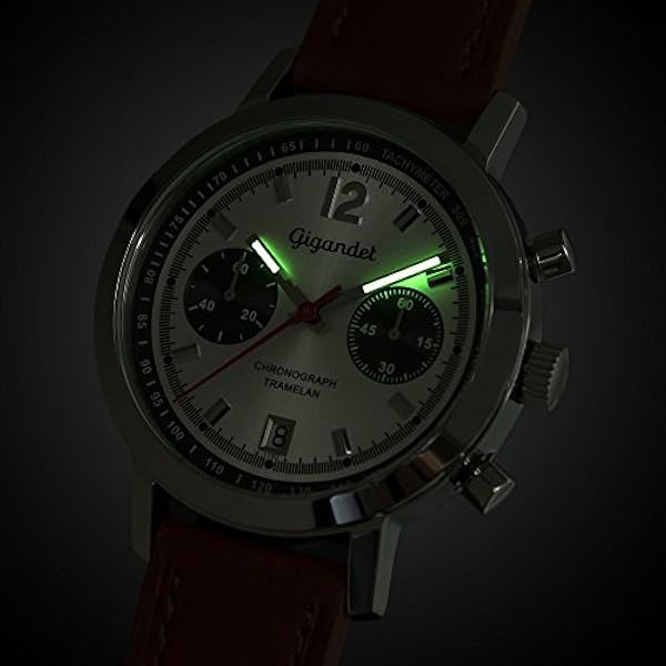 Gigandet Tramelan herr kvartsur kronograf analog datum brunt silver G10-004