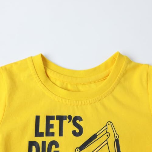 Image of HILEELANG Toddler Boy Summer Outfit Set 2 Piece Short Sleeve T Shirt and Short Soft Breathable Cotton Clothing Sets 2-7T