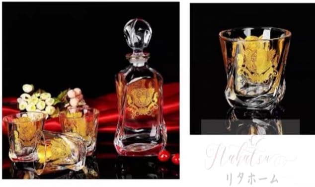 ベネチアングラス ムラーノ デキャンター＆ミニグラス 4個セット