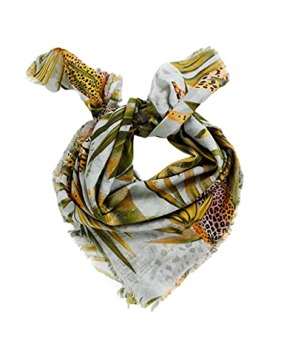 Desigual Femme Fou_tigercamo Sq charpe de mode, Vert, Taille unique EU