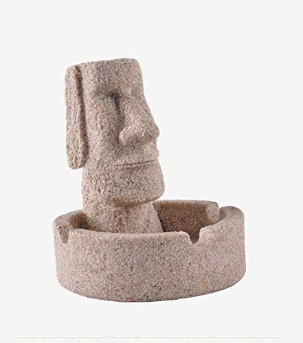 Statue de l'Île de Pâques et cendrier en grès véritable au design haut de gamme - 5
