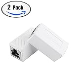 XINCA RJ45 Coupler (2 Pack) Cat7/Cat6/Cat5e Ethernet Cable Extender Adapter Female to Female Modular In-Line Coupler (White)