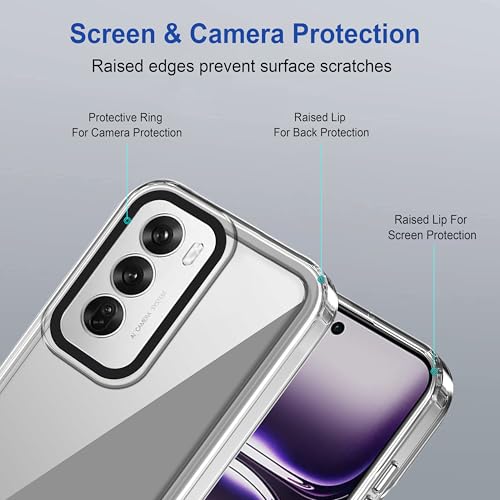 Image of Zapcase Back Case Cover for Oppo Reno 12 5G | Compatible for Oppo Reno 12 5G Back Cover | Case Cover with Camera Protection | (TPU + PC | Transparent)