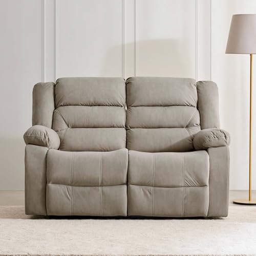 Image of Home Centre | Cairo NXT Fabric 2-Seater Electric Recliner | Recliner Sofa for Living Room | Solid Wood | Beige | 1 Year Warranty