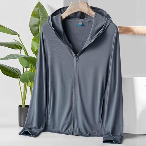 Men's UPF 50+ Zipper Sun Hoodie Lightweight Fishing Rash Guard Shirt for Hiking Outdoor UV Protection Lightweight Quick Dry2