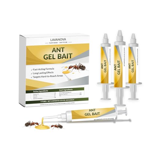 Image of Ant Gel Bait, 4 Tubes x 10g, Ready-to-Use Ant Killer Gel for Indoor and Outdoor Use, Ant Control for Home, Cracks & Crevices, Control of Most Major Ants Species