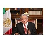 LEKRIST Andres Manuel Lopez Obrador Mexican President Portrait Art Poster (3) Canvas Poster Wall Art Decor Print Picture Paintings for Living Room Bedroom Decoration Unframe-style 30x20inch(75x50cm)