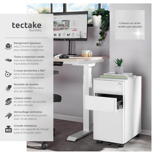 Caisson de bureau à roulettes en acier laqué époxy - vue 5