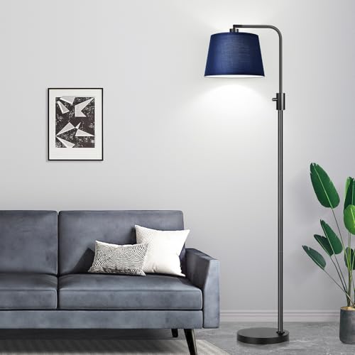 Image of Nintiue 【Upgraded】 Dimmable Floor Lamp, 1000 Lumens LED Edison Bulb Included, Modern Arc Standing Tall Floor Lamp for Living Room Bedroom Office Dining Room - Blue