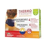 Thermo Therapy Fascia Ricaricabile per Dolori Cervicali, Non Contiene Farmaci, Durata del Calore fino a 10 Ore, Confezione con 1 Fascia Regolabile + 4 Dispositivi Terapeutici Autoriscaldanti