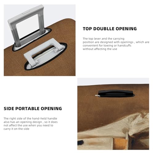 Vintage Cute Ghost Cup Of Coffee Elastic Travel Luggage Covers Dustproof Scratch-Resistant Suitcase Protector Fit 22-24 Inch3