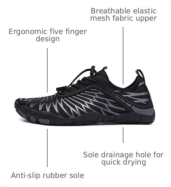 Image of Hiking Barefoot Shoes for Women Men Breathable & Non-Slip Athletic Barefoot Wide Toe Water Shoes Lightweight Perfect for Walking,Running,and Swimming