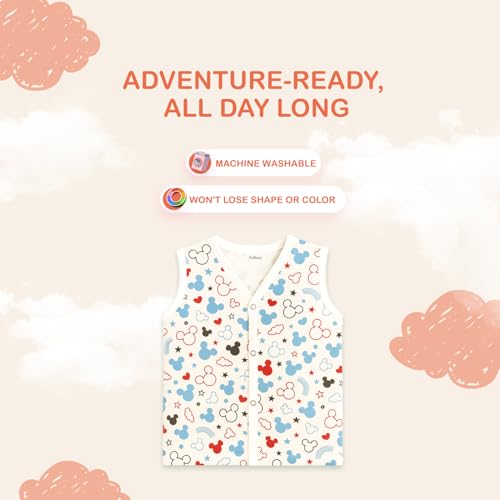 Image of Kidbea Newborn Baby Jhabla Muslin Cotton Clothes for Boys & Girls | Soft Breathable, Cute Printed Sleeveless Baby Wear with Button Closure
