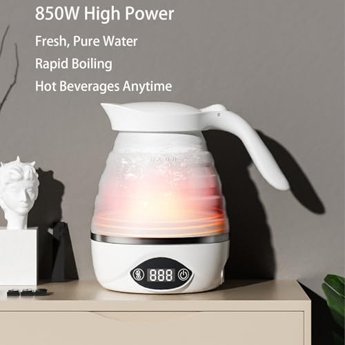 Mini tetera eléctrica plegable portátil de silicona 850W miniatura 6