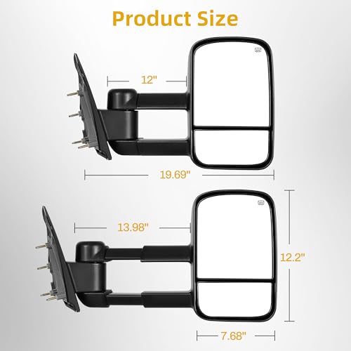 DWVO Towing Mirrors Compatible with 2014-2018 Chevy Silverado GMC Sierra by DWVO - Used condition - Image 3