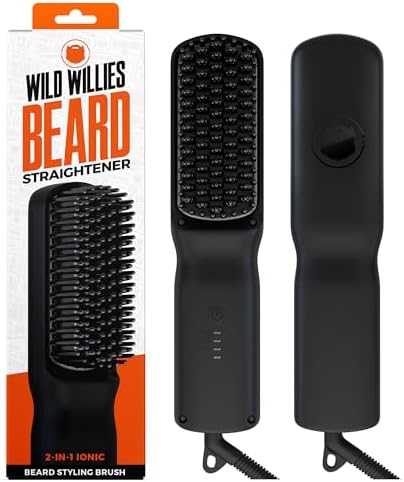Wild Willies Beard Straightener Brush & Hot Comb - Tourmaline Ceramic