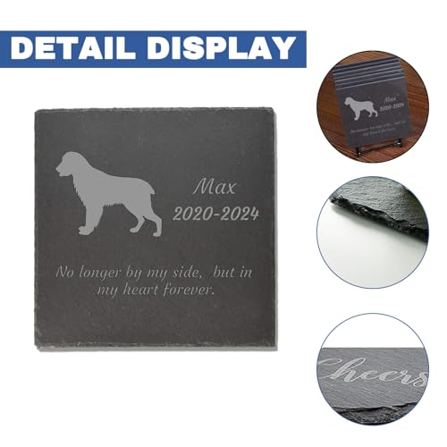 Jodimitty Hamster Grabstein Gedenkstein personalisierte Name & Lebensspanne & Nachricht, Quadratischer Grabschmuck Wetterfest Grabplatte mit Gravur Tombstone 10cm/15cm/20cm