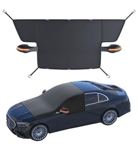 lootaan Car Windshield Cover for Ice and Snow - Automotive Windshield Snow Covers with Side Window & Rearview Mirror Protector, Winter Magnetic Car Anti-Snow Cover, Universal for Cars, Trucks, SUVs