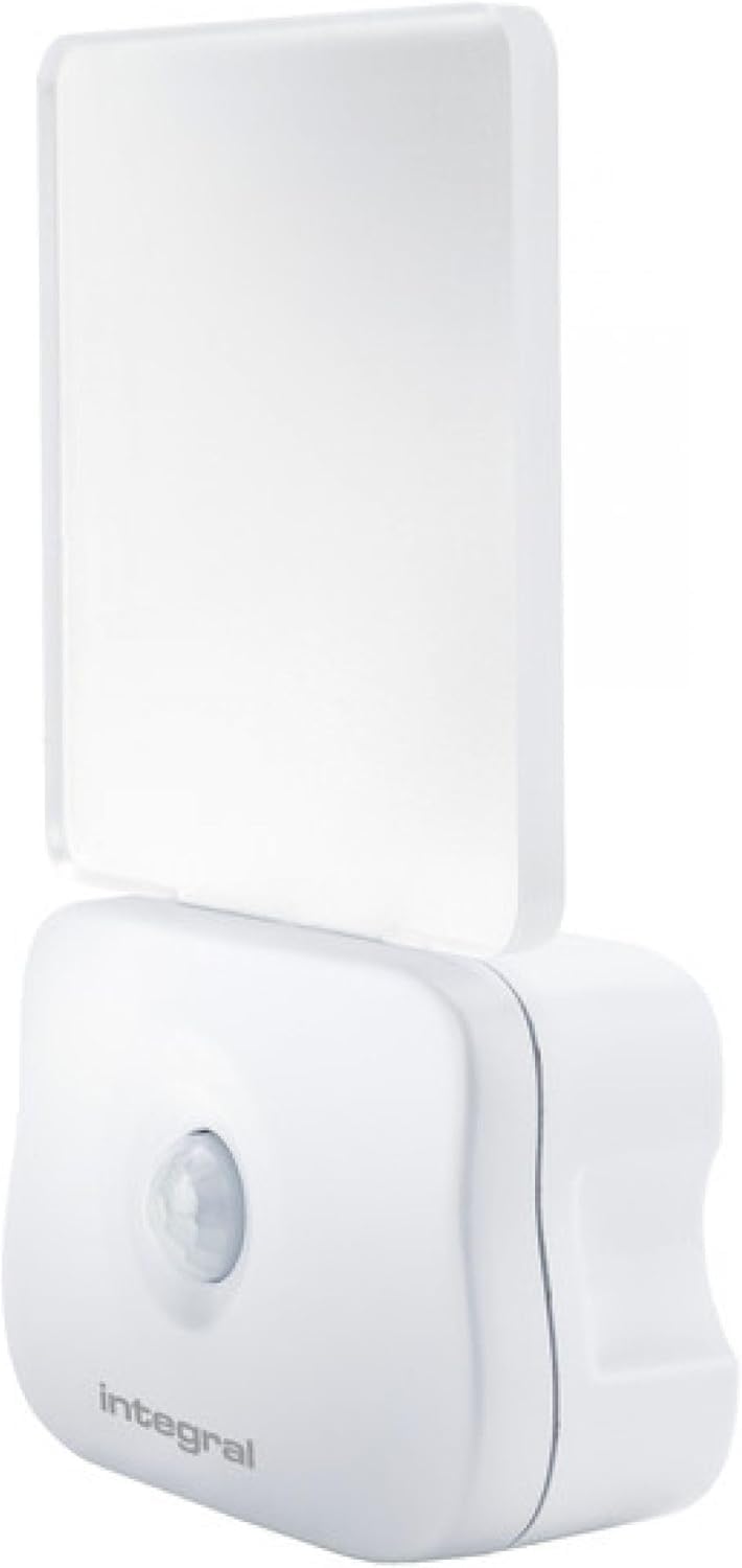 LED Motion Sensor Night Light, Battery Operated with Dusk to Dawn Photocell Sensor, for Hallways, Landings, Stairs, Kitchens, Bedrooms, Baby’s Nursery and More, Transparent, 1-Pack