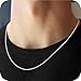 ASHINE Silver Chain for Men cadena de plata 925 para hombre Silver Necklace Men Necklace for Women (1mm Box Chain Lobster Clasp 22 Inches)