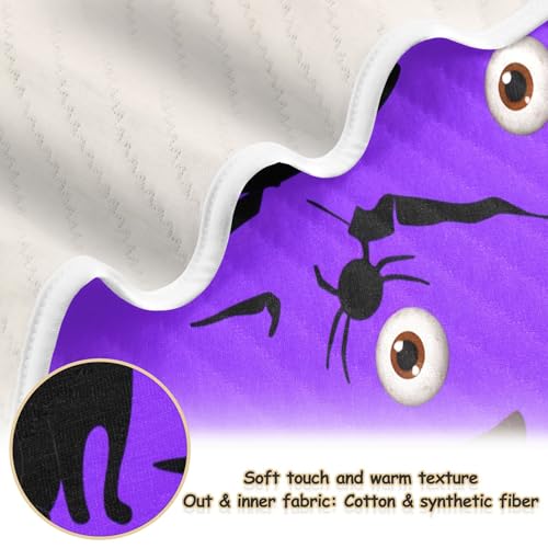 Burbuja Cats Witch Hats Eye Ball Baby Blanket for Boys Girls, Nursery Soft Warm Swaddling Receiving Baby Blankets, 30x40 in Toddler Blanket2