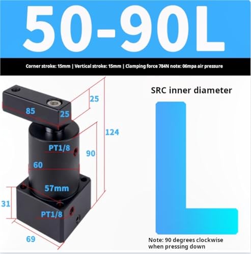 Petit vérin pneumatique rotation 180 degrés SRC32 SRC40 SRC50 - 3