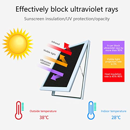 WPCTEV Static Cling Total Blackout Privacy Window Film Cover 100% Light Blocking No Glue Black Window Tint for Home Room Darkening Easy Removal 17.7 Inch x 6.5 Feet