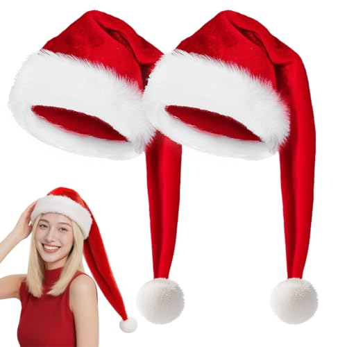 Epokus Weihnachtsmütze Lang Rot,2 StückErwachsene...