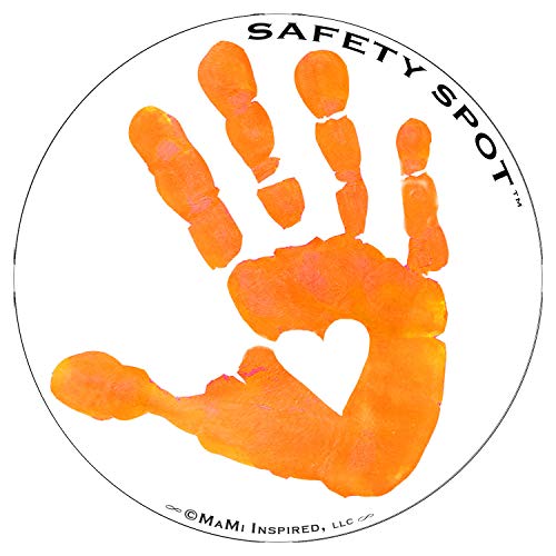 Image of Magnet - Kids Handprint for Car Parking Lot Safety - White Background (Orange)