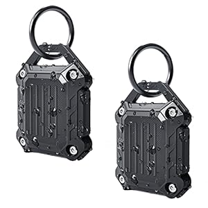 Dovick- Waterproof Airtag Keychain Holder Case,Screw Full Cover Compatible with Apple Air Tag Tracker Key Ring (Black…