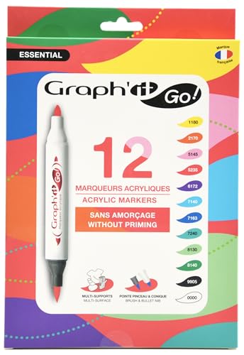 GRAPH'IT GO Set de 12 marqueurs acrylique - Essential
