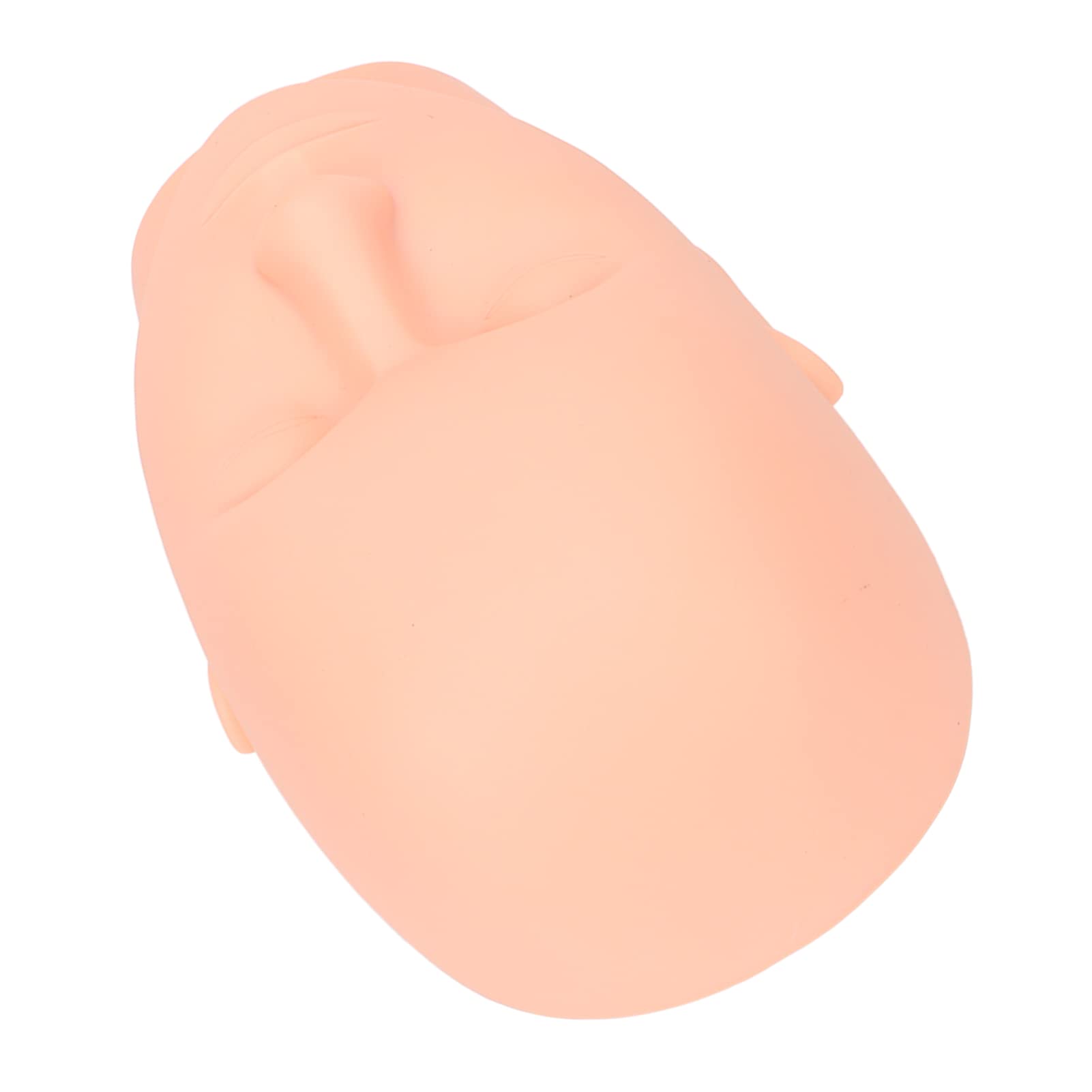 Kosmetologie Puppe Gesicht, Wimpernverlängerung Mannequin Make-up Kopf Wiederverwendbares Make-up Silikon für Massage(Hautfarbe)