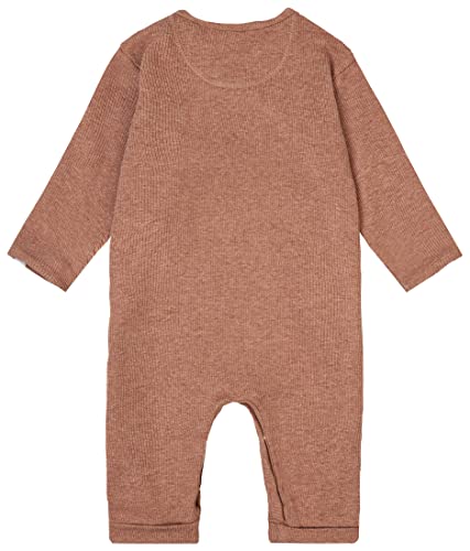 Noppies Baby Unisex Baby U Playsuit ls Rib Nevis Overalls, Cafe Au Lait Melange-N090, 56